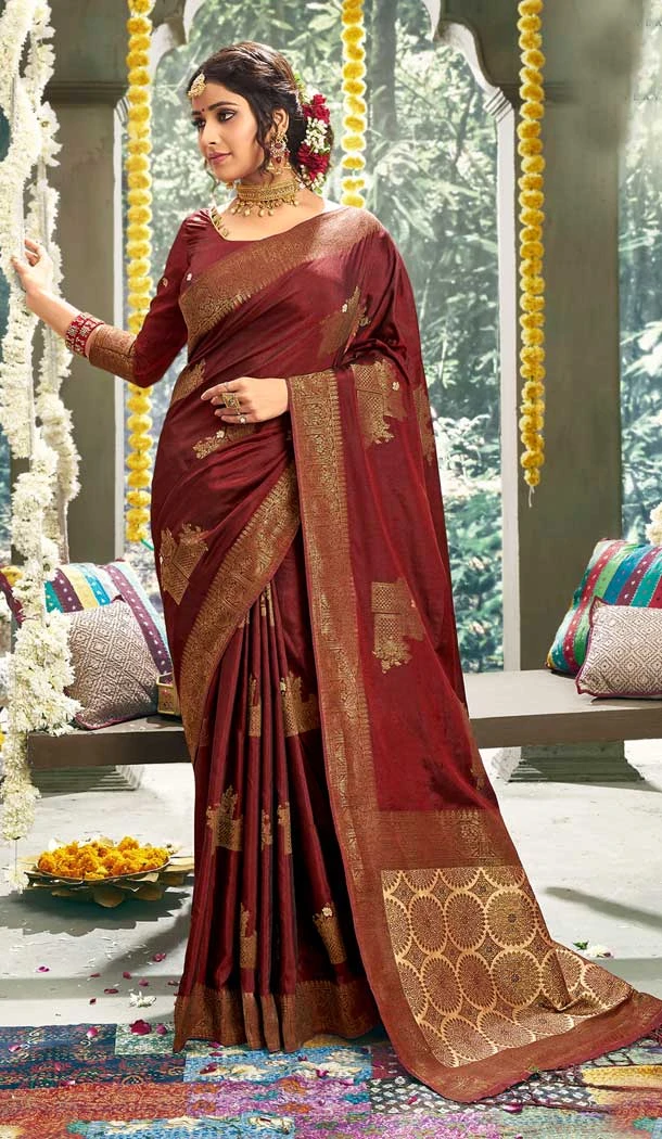 Captivating Maroon Color Cotton